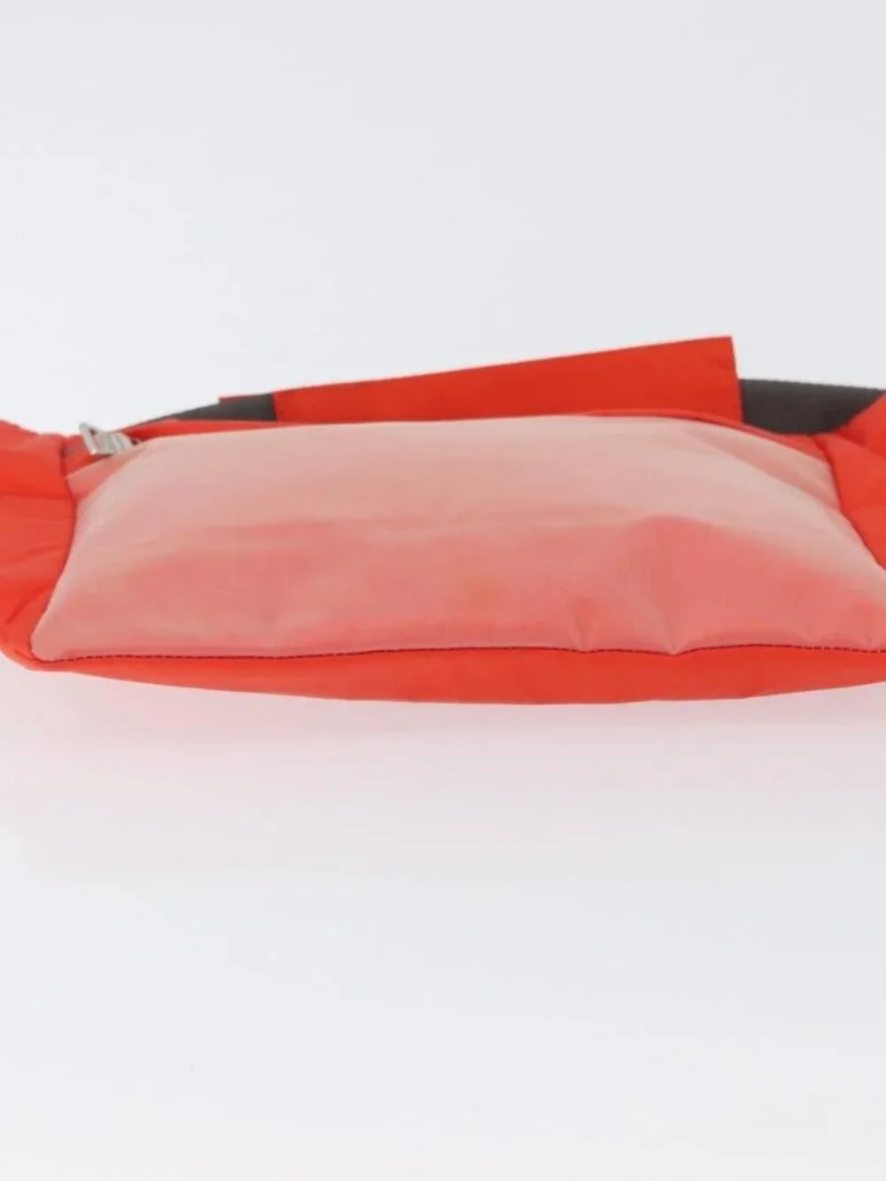 PRADA Sports Body Bag Nylon Orange Silver Auth 172265